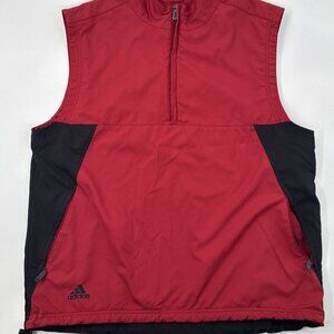 Adidas Windbreaker Vest Mens Large 1/4 Zip Pullover Golf Climaproof Mesh Lined